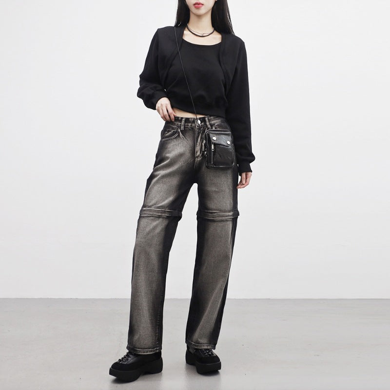 Veste sweat cropped pour femmes avec manches douces Chic & Stil
