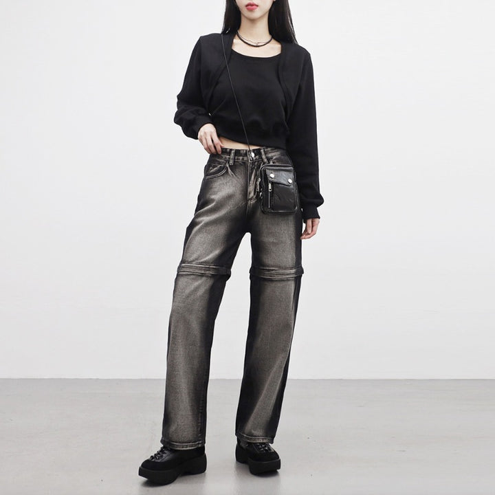 Veste sweat cropped pour femmes avec manches douces Chic & Stil