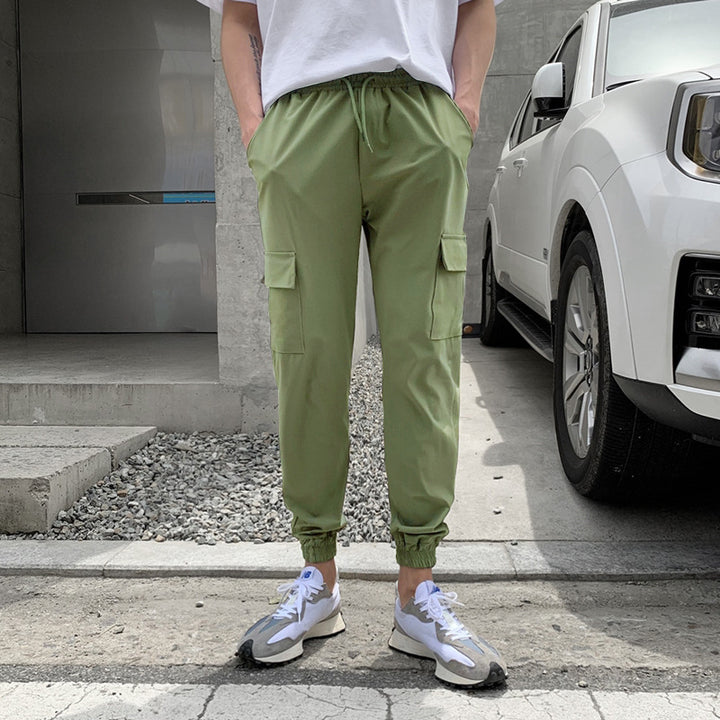 Men's cargo pants with elastic waistband and practical side pockets Lune London