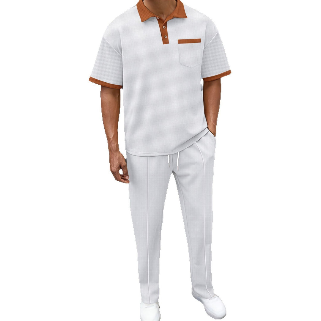 Trendy polo shirt for men with structured design and Relaxed-Fit pants Lune London