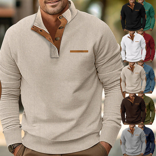 Men's Knit Sweater with Contrasting Design Elements Lune London