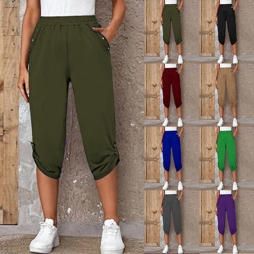 Comfortable culotte pants for ladies with decorative button details Lune London