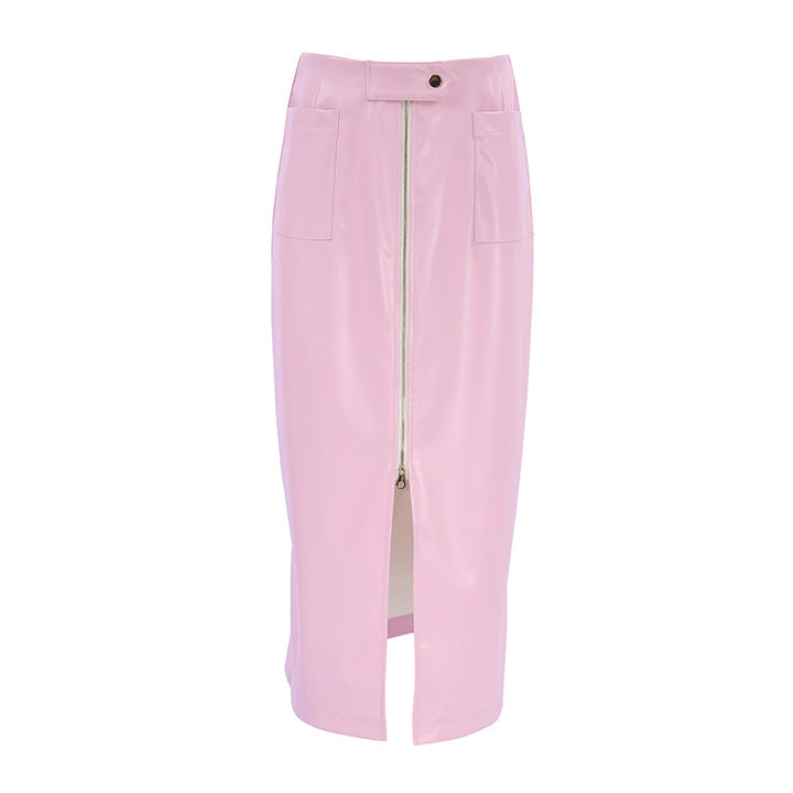 Faux leather skirt for women with zipper and elegant waist Lune London