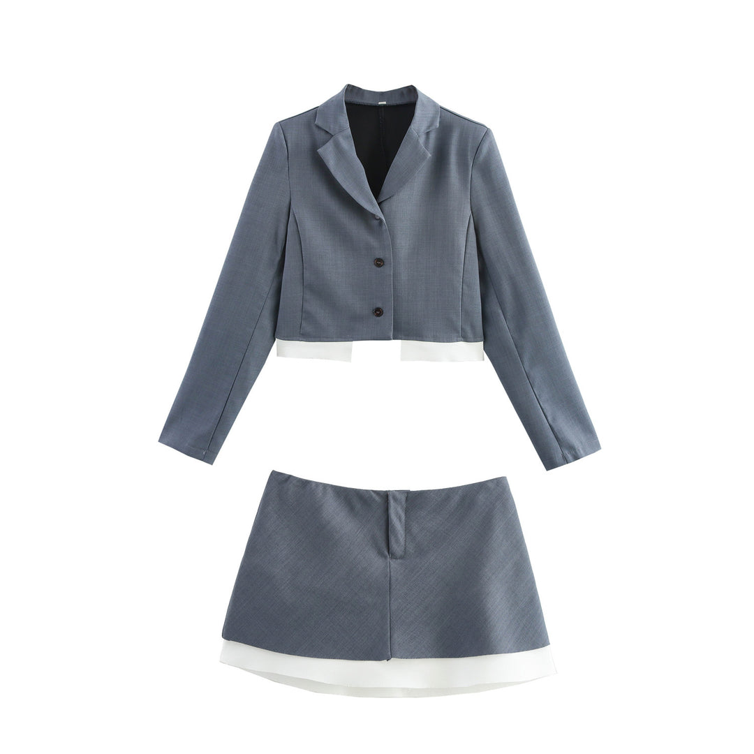 Women Crop Jacket and Skirt Set Lune London