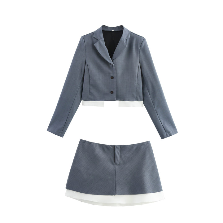 Women Crop Jacket and Skirt Set Lune London