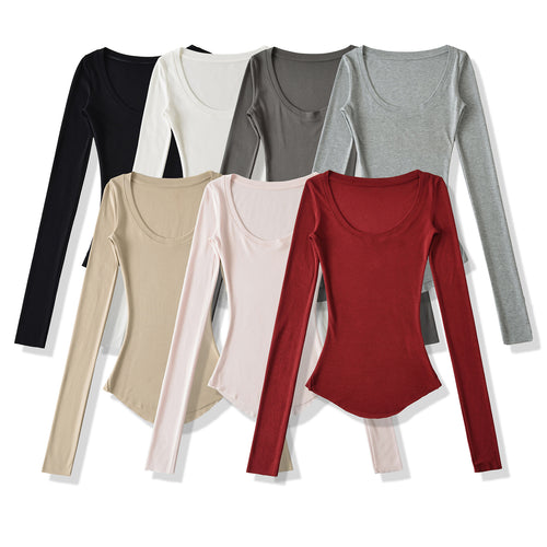 Long sleeve blouse for women with an elegant round collar and a fitted cut Lune London