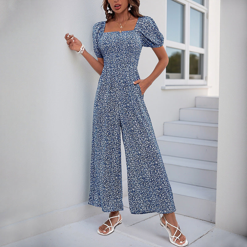 Ladies Elegant Floral Print Chic Jumpsuit and Style