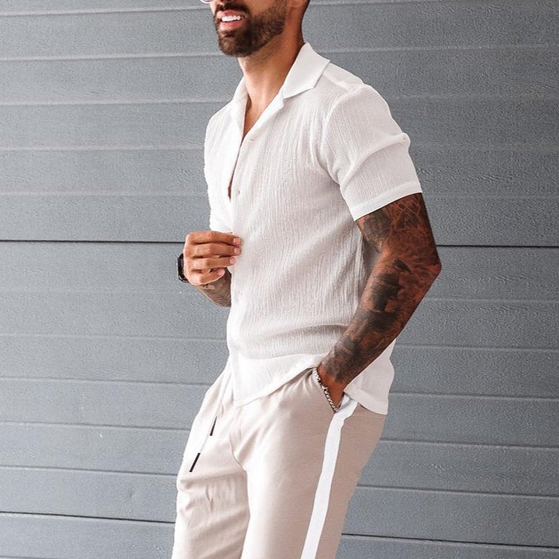 Short sleeve shirt for men with lightweight fabric and classic collar Lune London