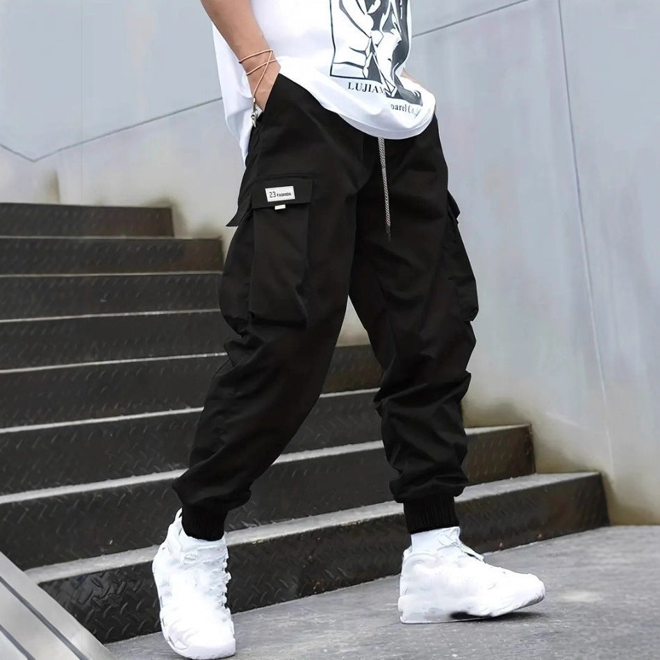Women's Cargo Jogging Pants with Side Pockets and Elastic Cuffs Chic & Stil