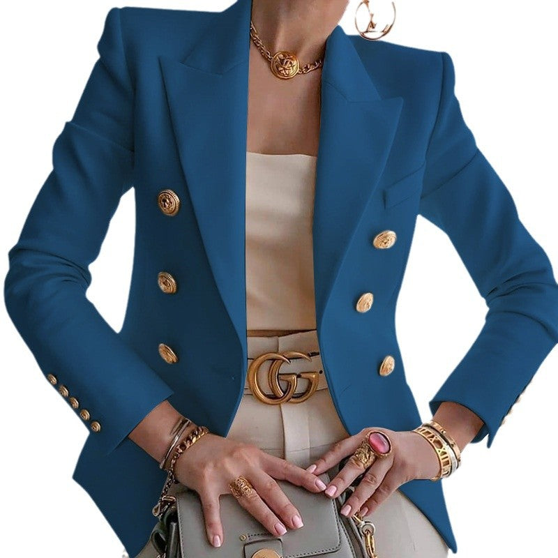 Veste élégante pour femmes avec double boutonnage et détails dorés Lune London