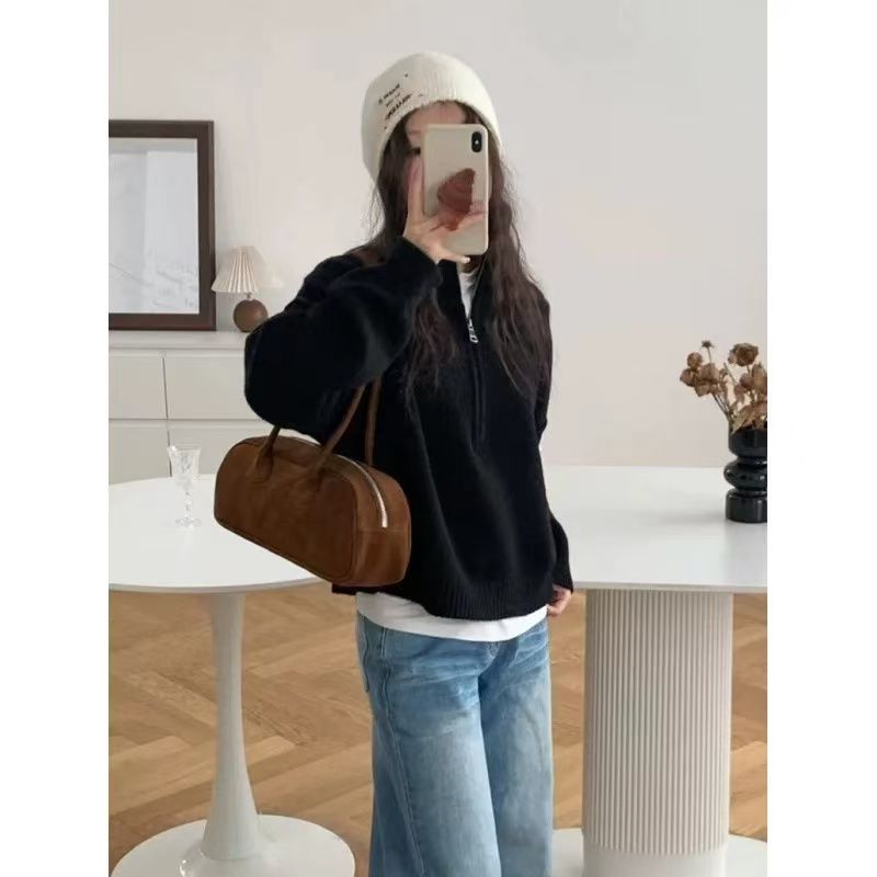 Pull stylé pour femmes avec demi-zip Chic & Stil
