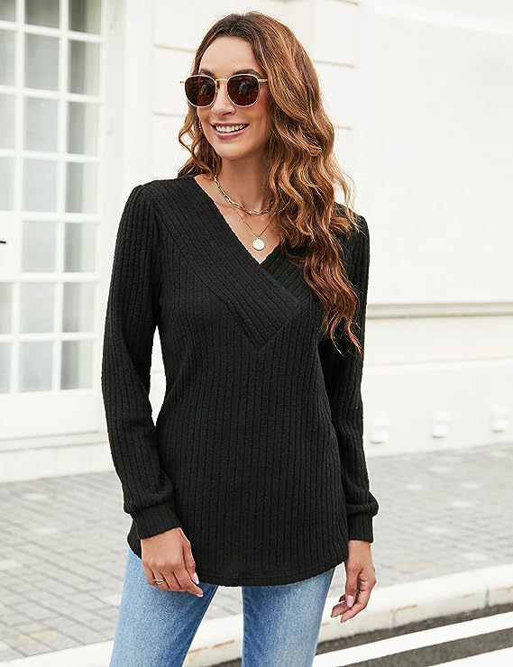 V-neck textured sweater for women Lune London