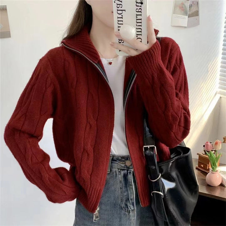 Cardigan zippé pour femmes avec cordon de serrage Chic & Stil