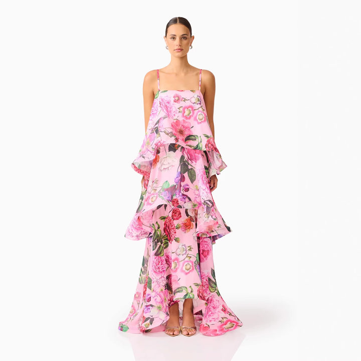 Women's maxi dress with ruffle details Lune London