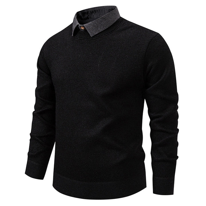 Fine knit sweater for men with modern collar design Lune London