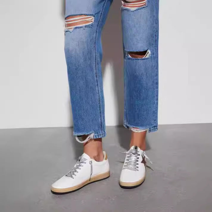 Women's Destroyed Jeans in trendy Bootcut style Lune London