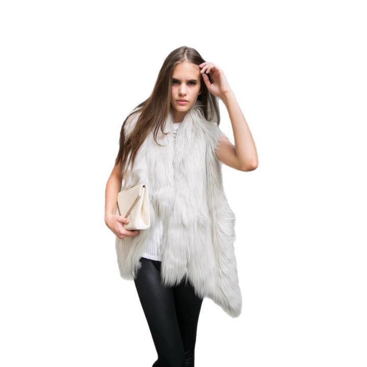 Women chic and stylish faux fur vest