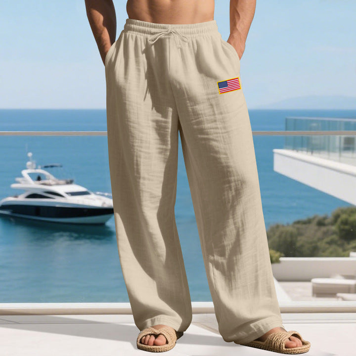 Men's Casual Leisure Pants with Elastic Waistband and Practical Side Pockets Lune London