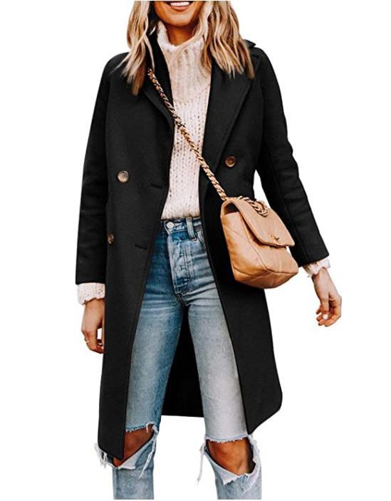 Chic and stylish double-breasted casual coat for women