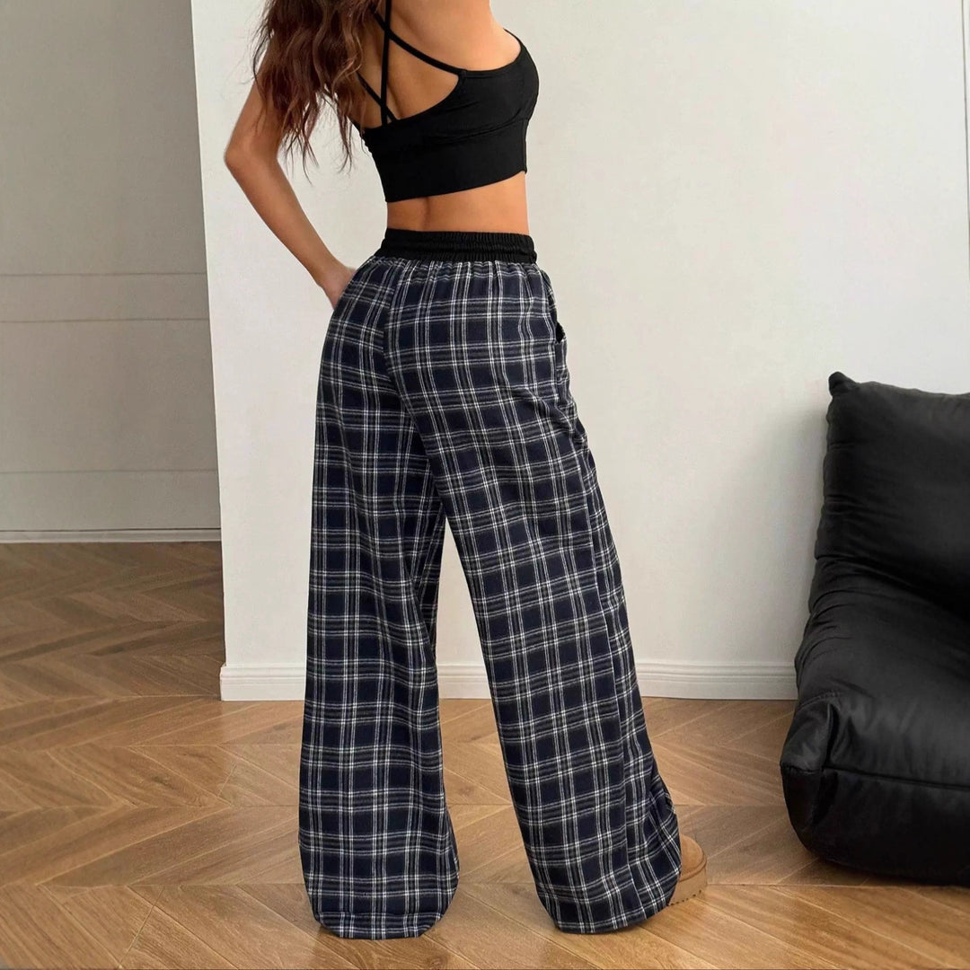 Lune London women's casual checkered pants