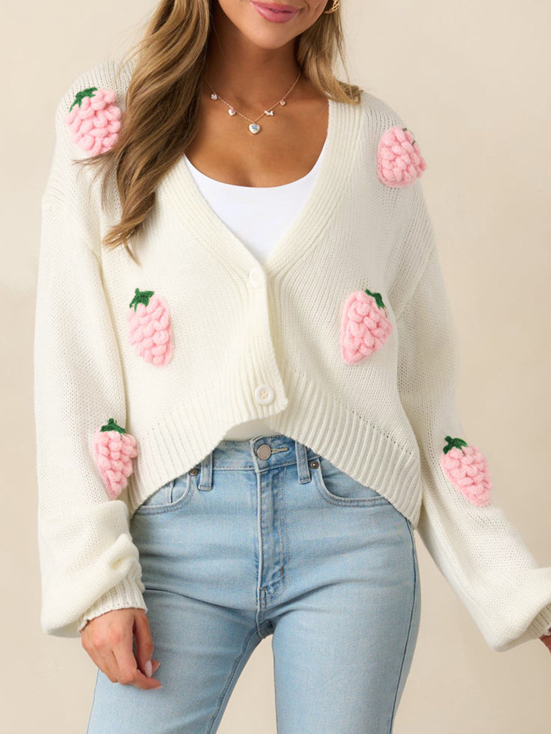 Casual women's vest with fruity appliqués and open sleeves Lune London