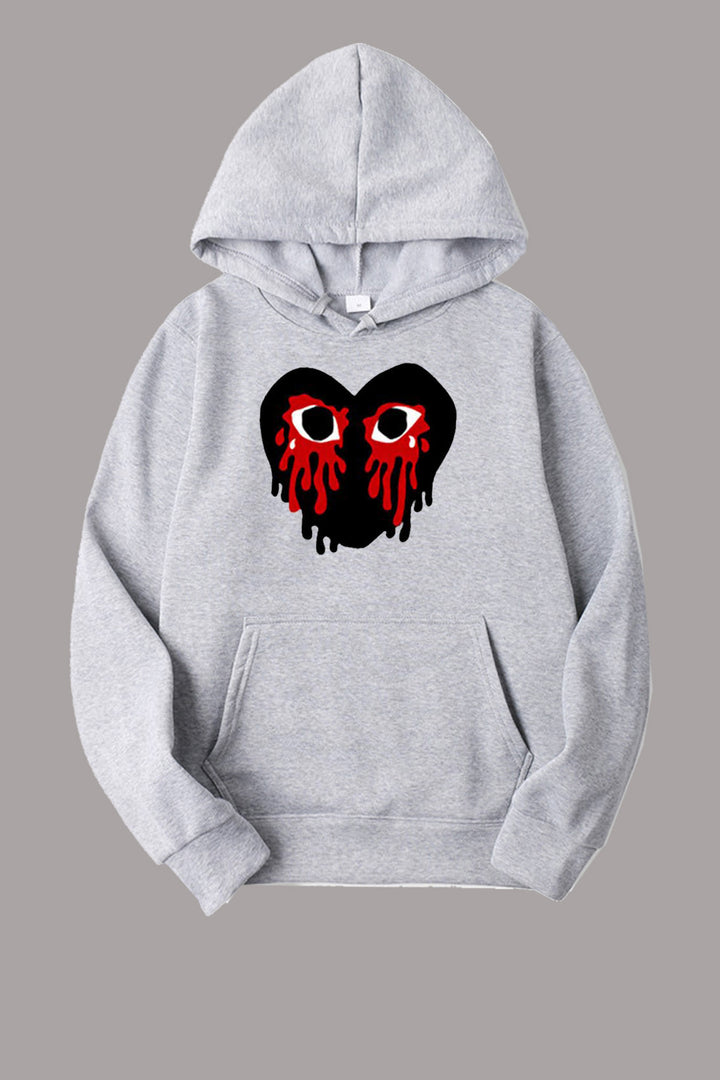 Sporty hoodie for women with creative heart pattern Lune London