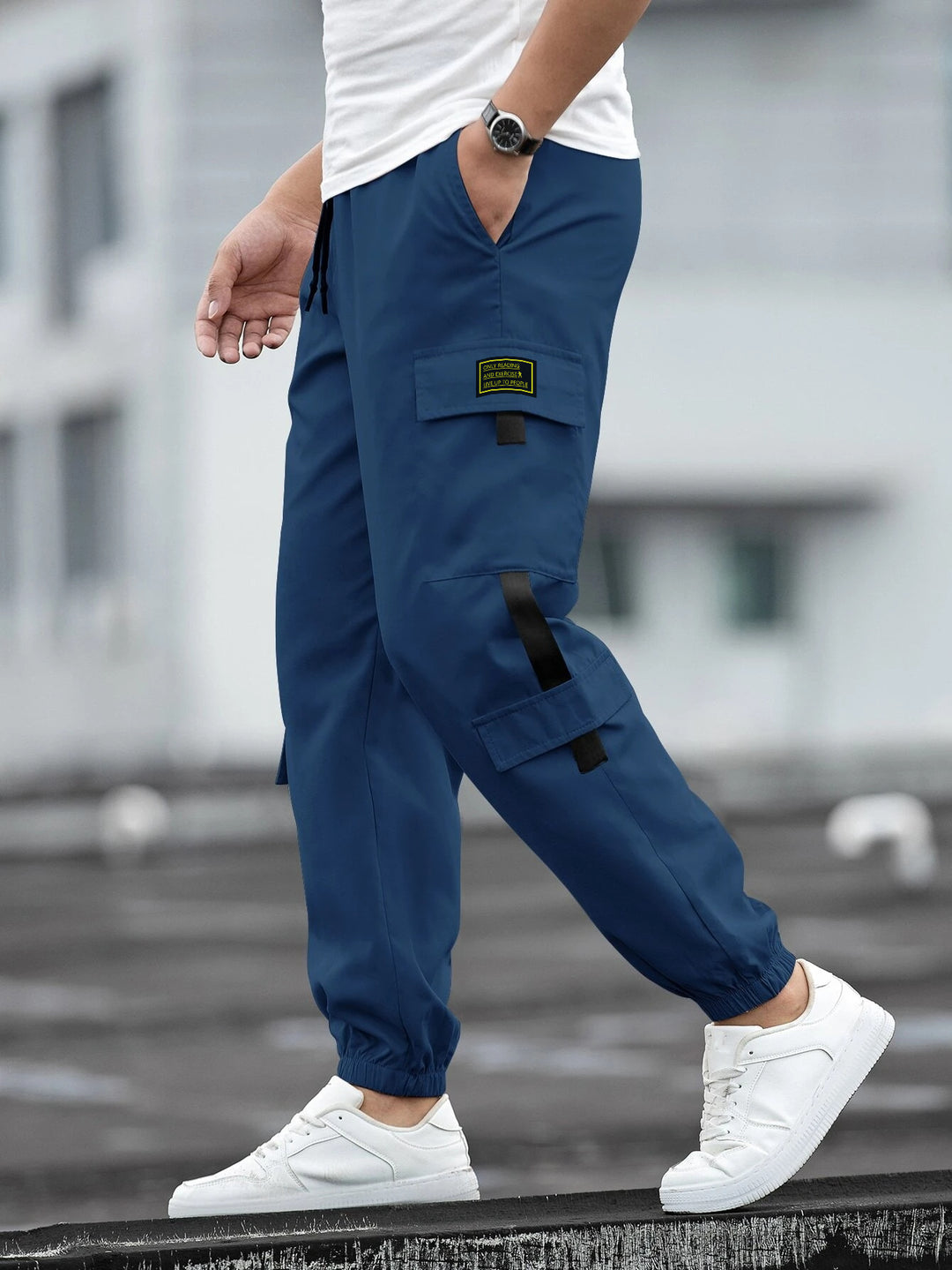 Casual cargo pants for men with adjustable waist and practical zip pockets Lune London