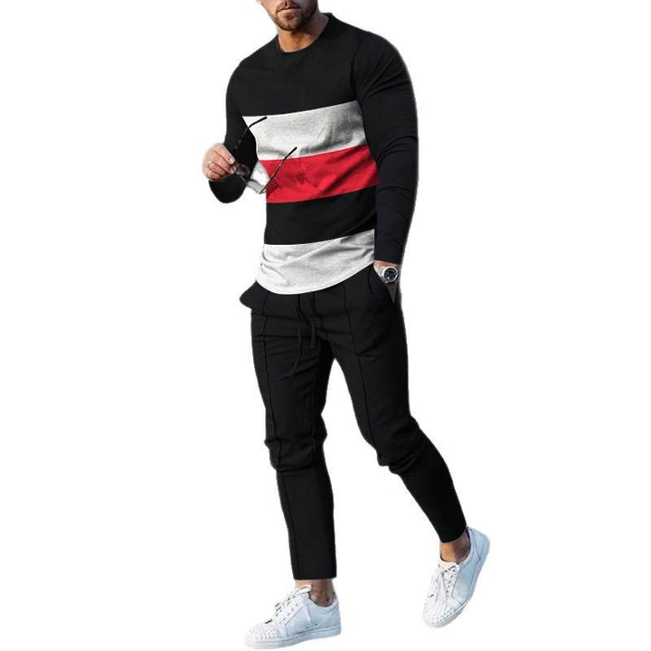 Men's leisure set with contrasting stripes Chic and Style