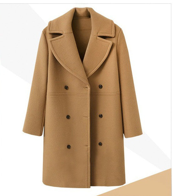 Women Elegant Double Button Coat with Modern Lapels Lune London