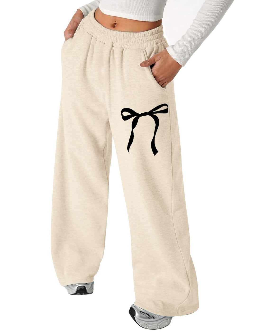 Pantalons de loisirs pour femmes avec motif de nœud élégant et coupe confortable Chic & Stil