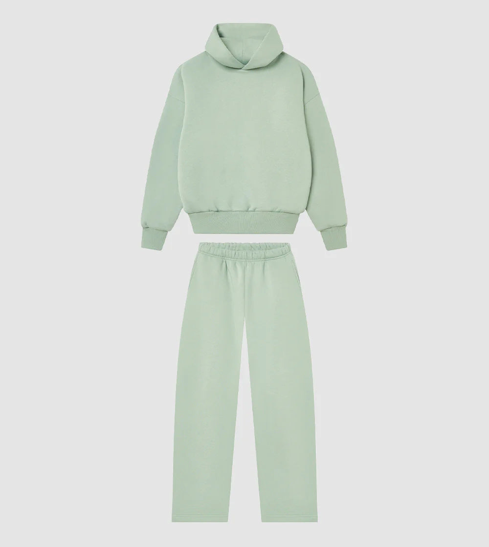 Hoodie and jogger pants set for women with high collar and elastic waistband Lune London