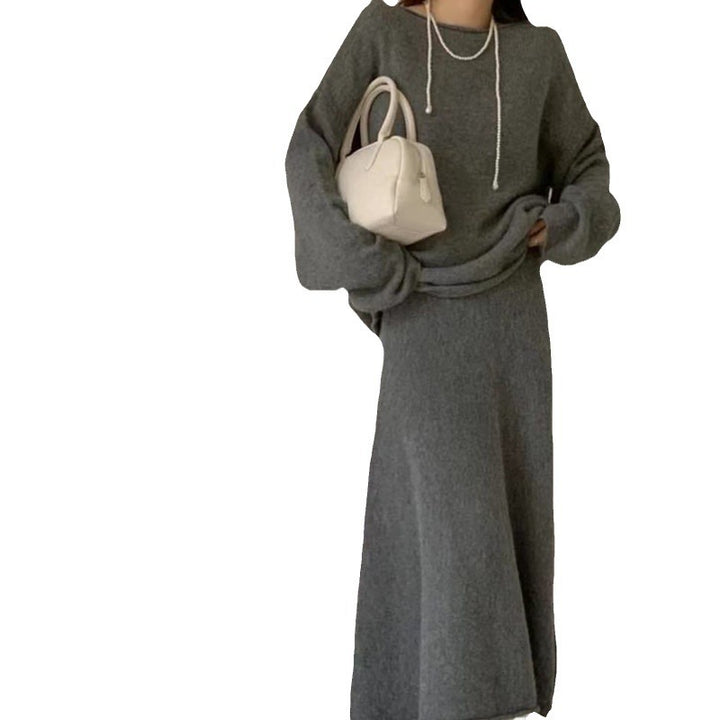 Casual knitted dress for women with an elegant off-the-shoulder design and soft material Lune London