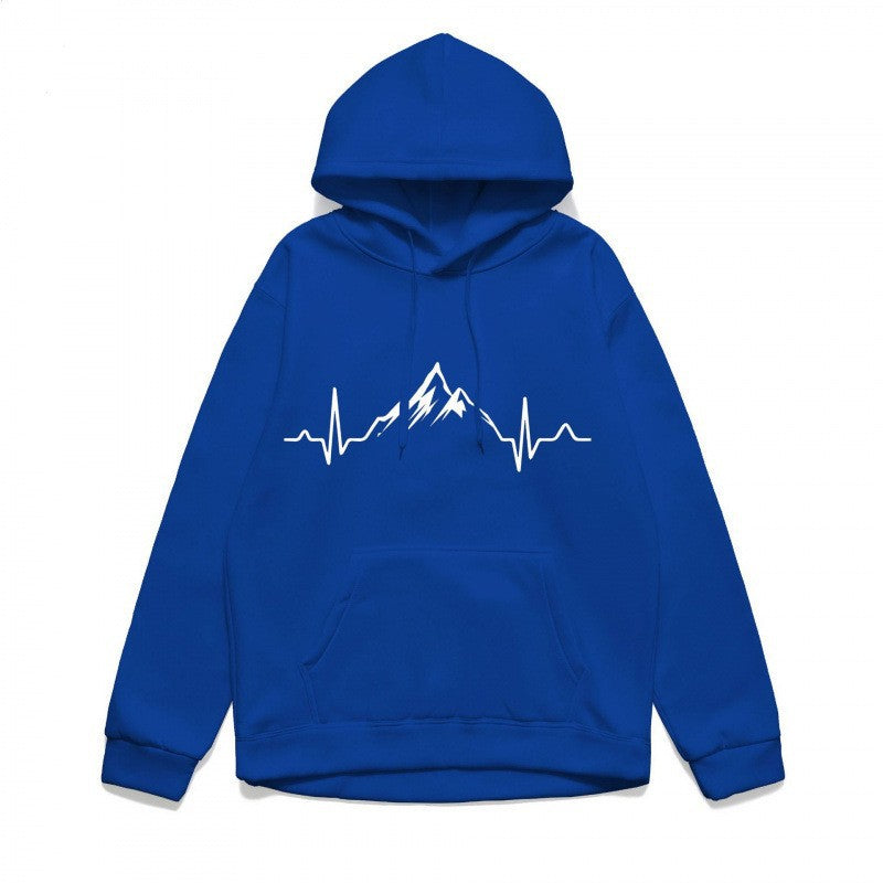 Women's hoodie with stylish mountain motif and high-quality cotton Chic & Stil