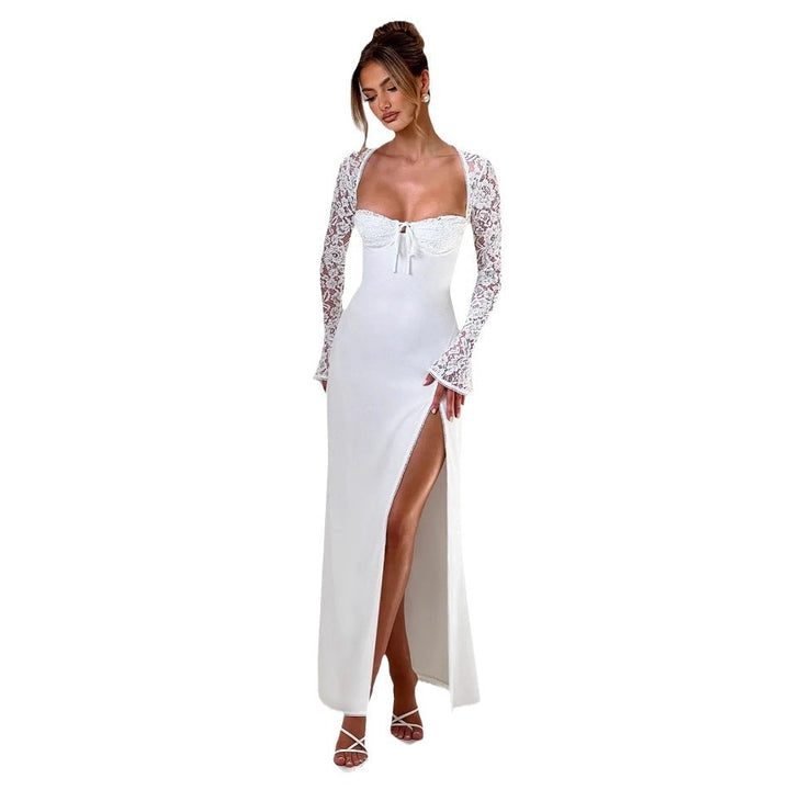 Ladies Elegant Maxi Dress with sophisticated cut and shimmering fabric