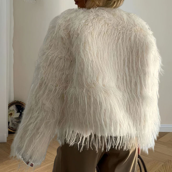 Ladies Chic and Stylish Oversized Sleeve Faux Fur Jacket