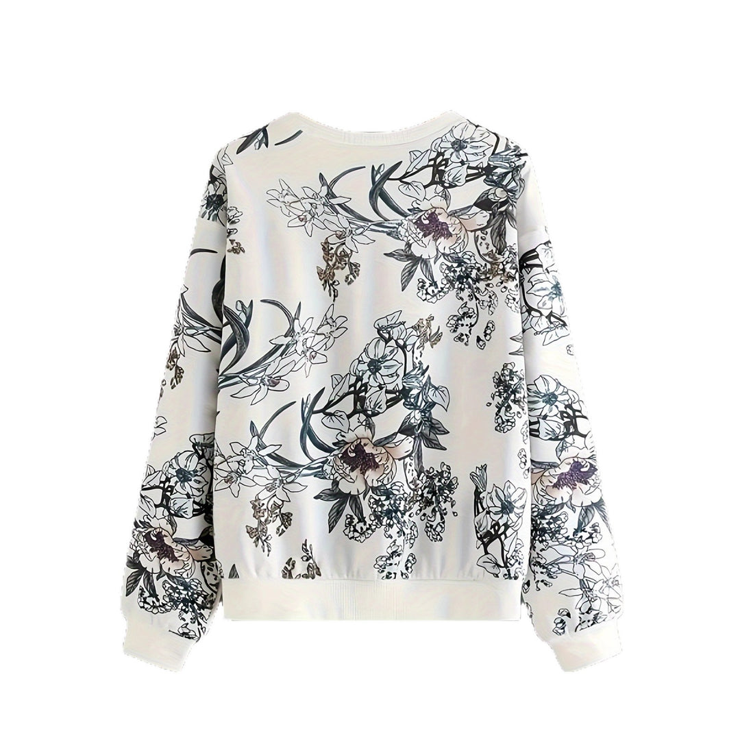 Sweat-shirt femme avec impression florale et coupe décontractée Chic & Stil