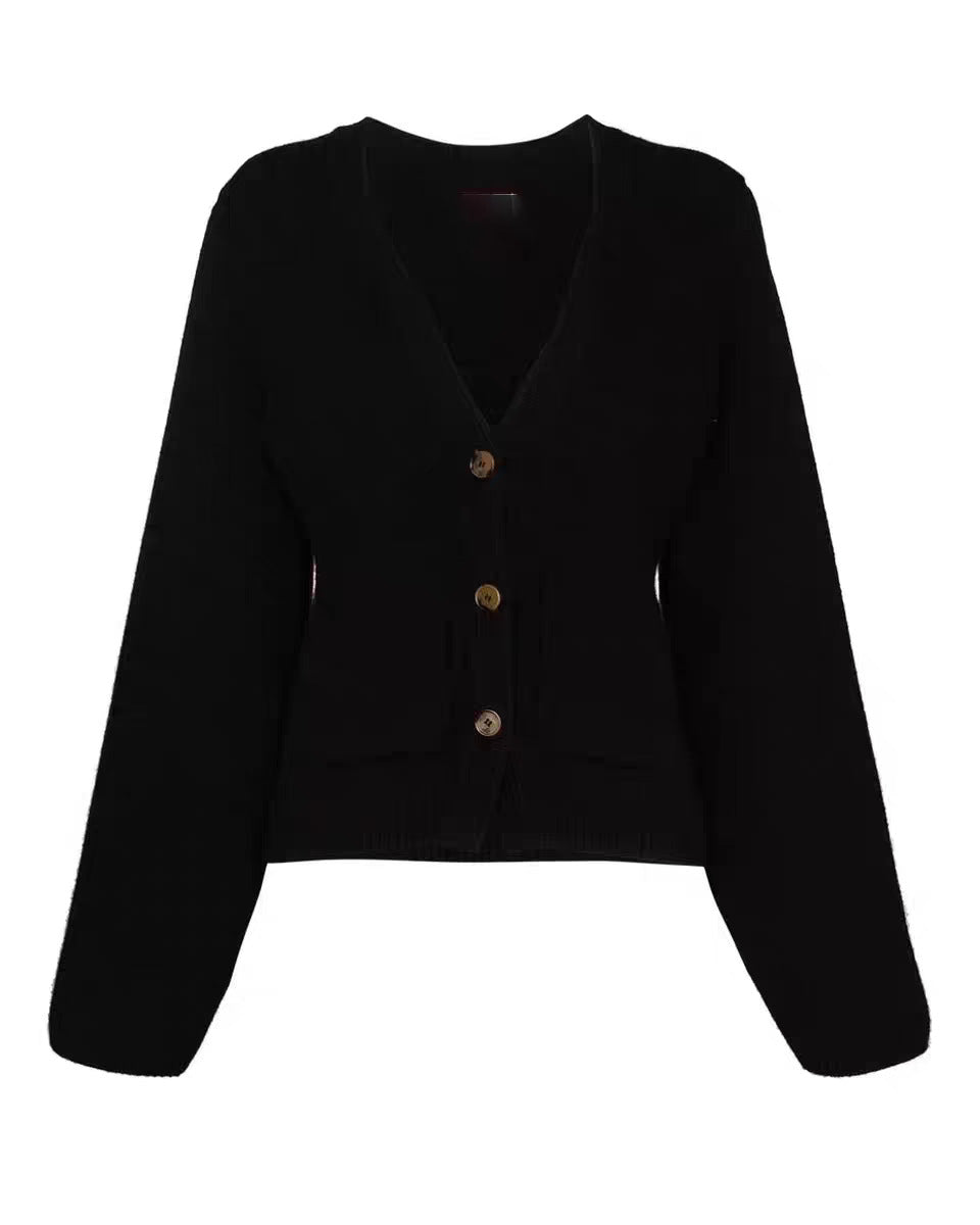 Knit jacket for women with a loose fit and decorative buttons Lune London