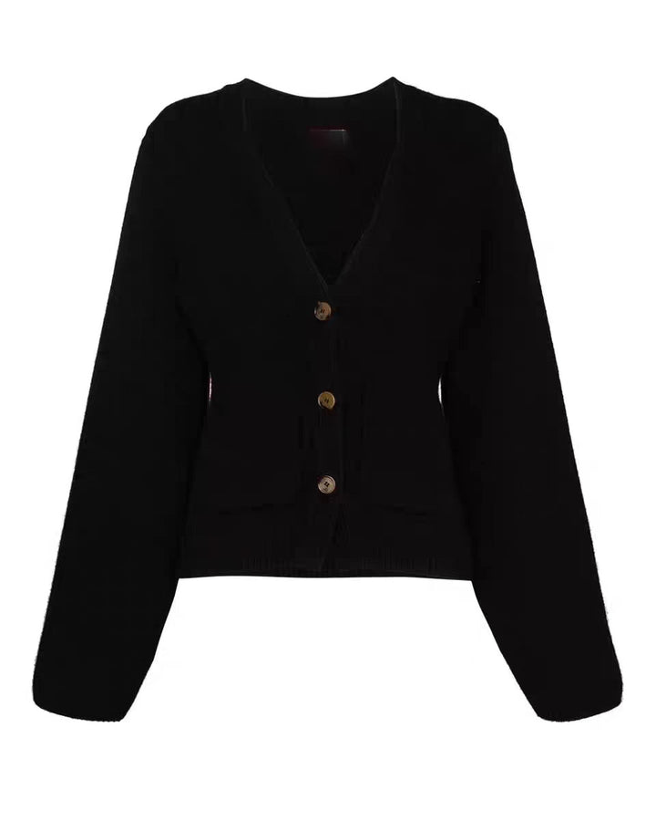 Knit jacket for women with a loose fit and decorative buttons Lune London