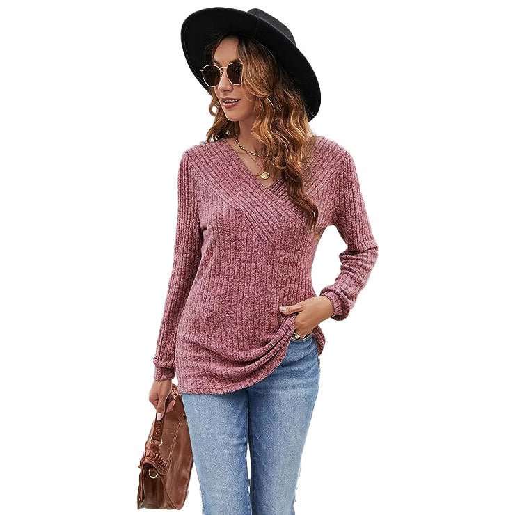 V-neck textured sweater for women Lune London