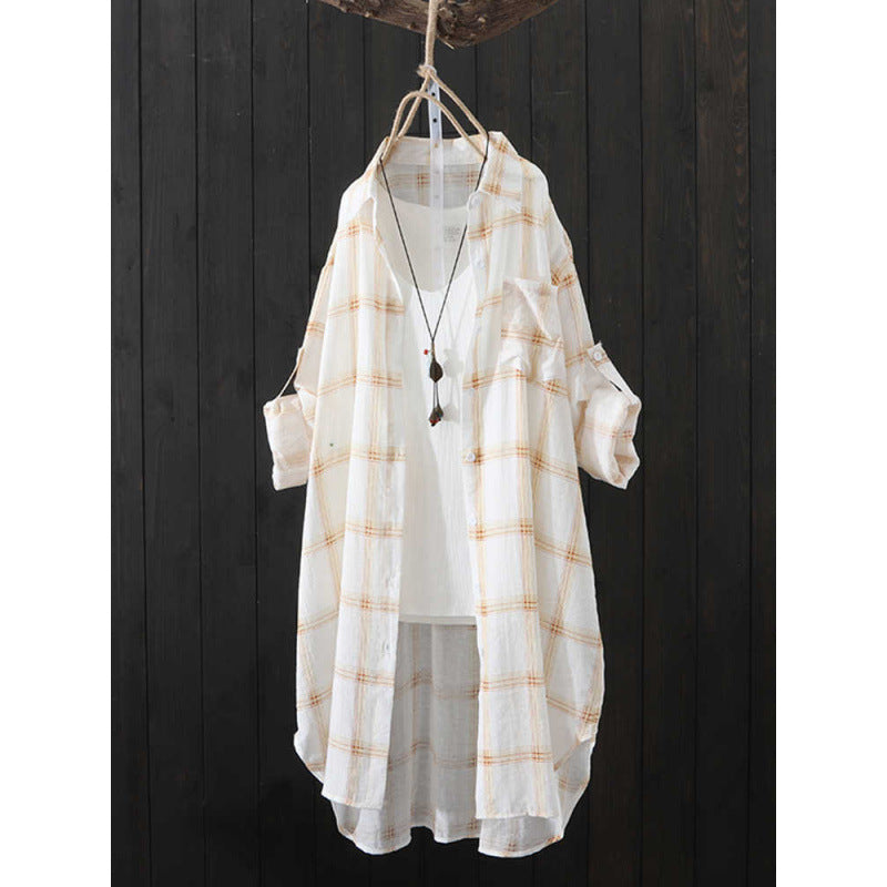 Long sleeve checkered blouse for women Lune London