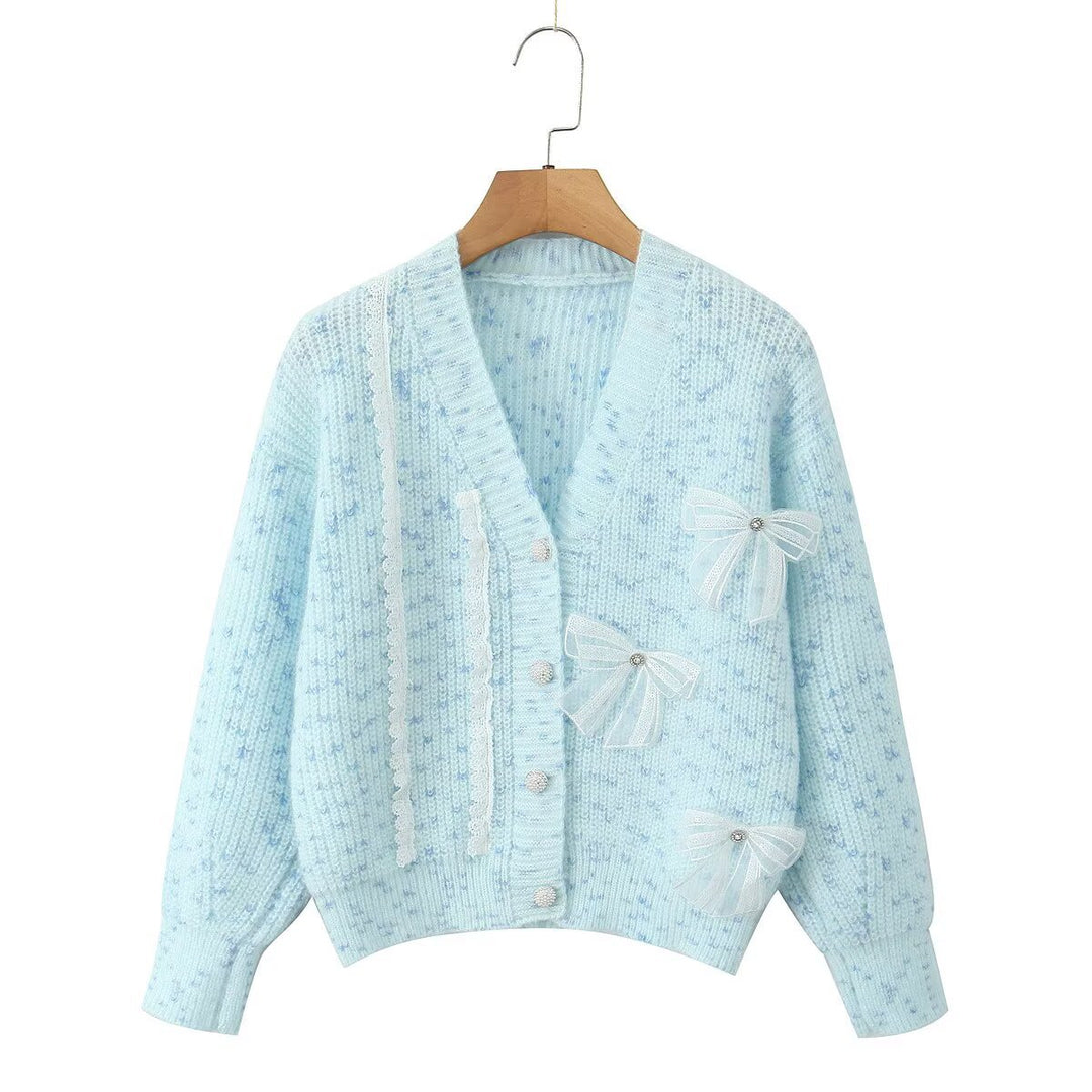 Cardigan Confortable pour Femme avec Détails de Noeud Délicats Chic & Stil