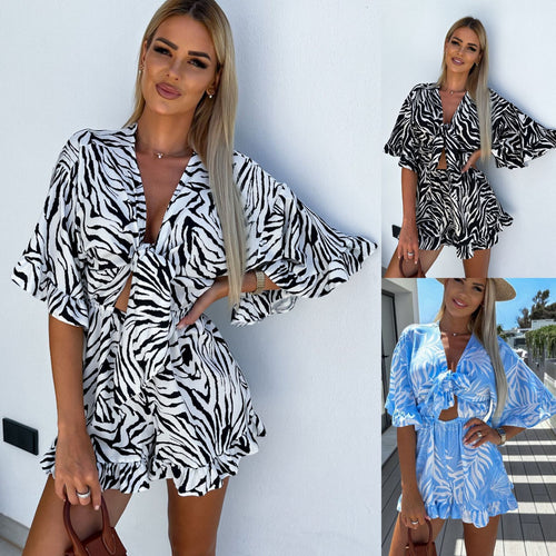 Ladies tropical print swimsuit Lune London