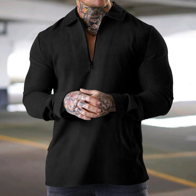 Men's long sleeve t-shirt with modern zipper Lune London