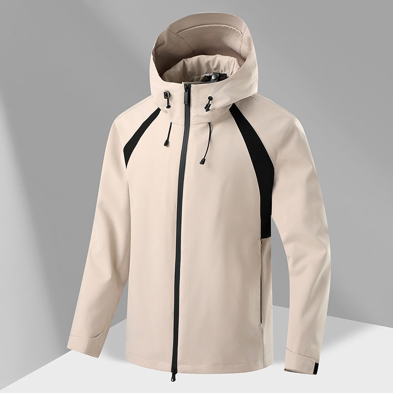 Multifunctional outdoor jacket for men with removable hood Lune London