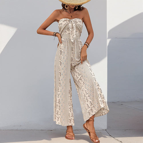 Lune London bohemian sleeveless maxi dress for women with an elegant tied belt