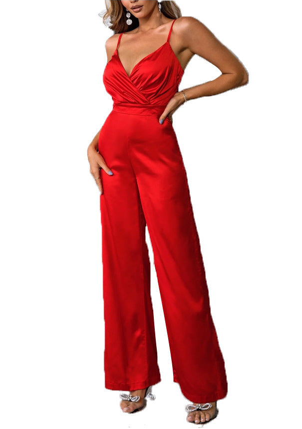 Elegant ladies' jumpsuit with narrow spaghetti straps and a sculpting silhouette Lune London