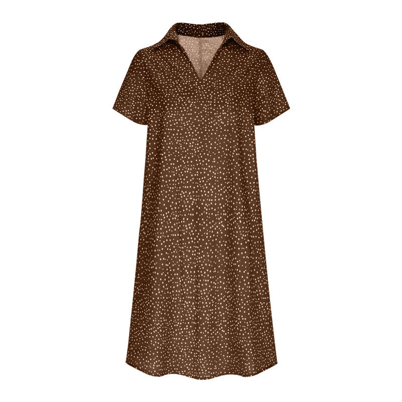 Shirt dress for ladies with polo collar and lightweight breathable fabric Lune London