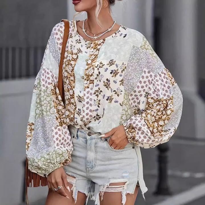 Women's blouse with a unique patchwork design Lune London