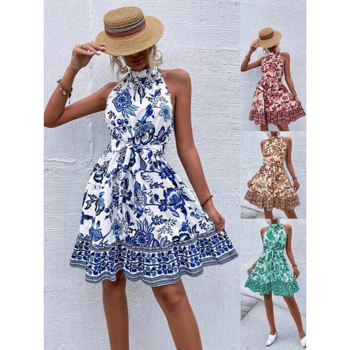 Floral neck tie dress for women Lune London