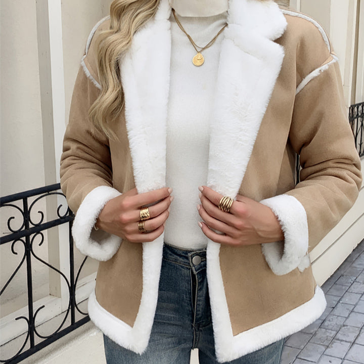 Ladies Cozy Fleece Jacket with Elegant Collar Finish Lune London